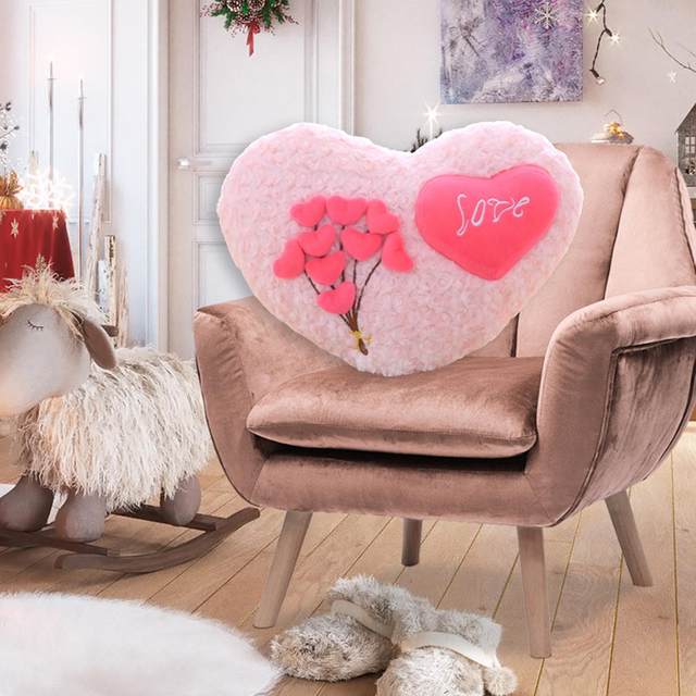 Pink heart shop shaped pillow