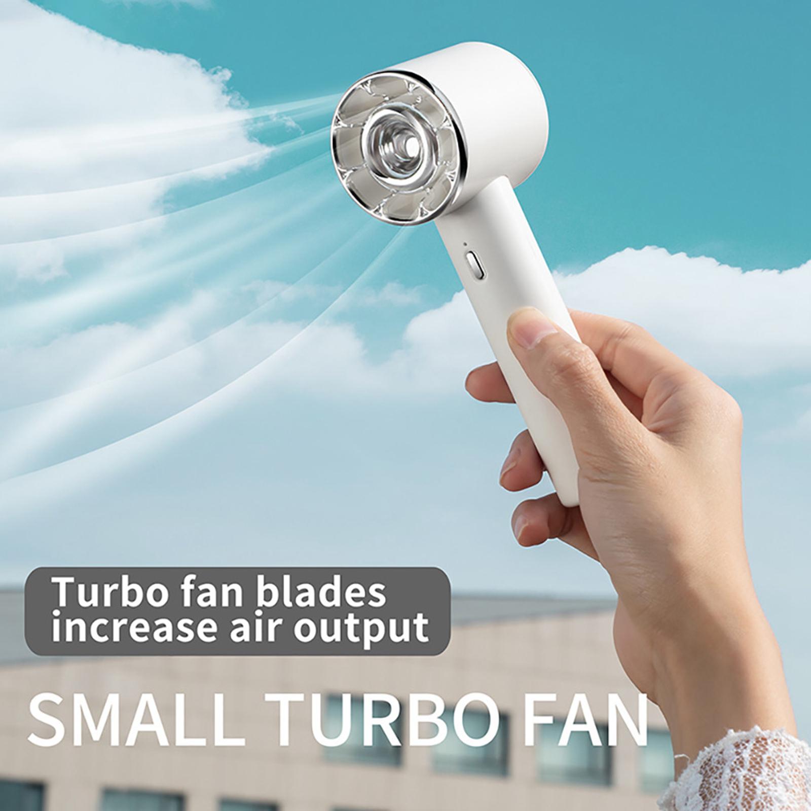 Portable Mini Handheld Fan Turbo Fan 3 Gear with Fan Stand USB Rechargeable 1200mAh Lightweight Personal Fan