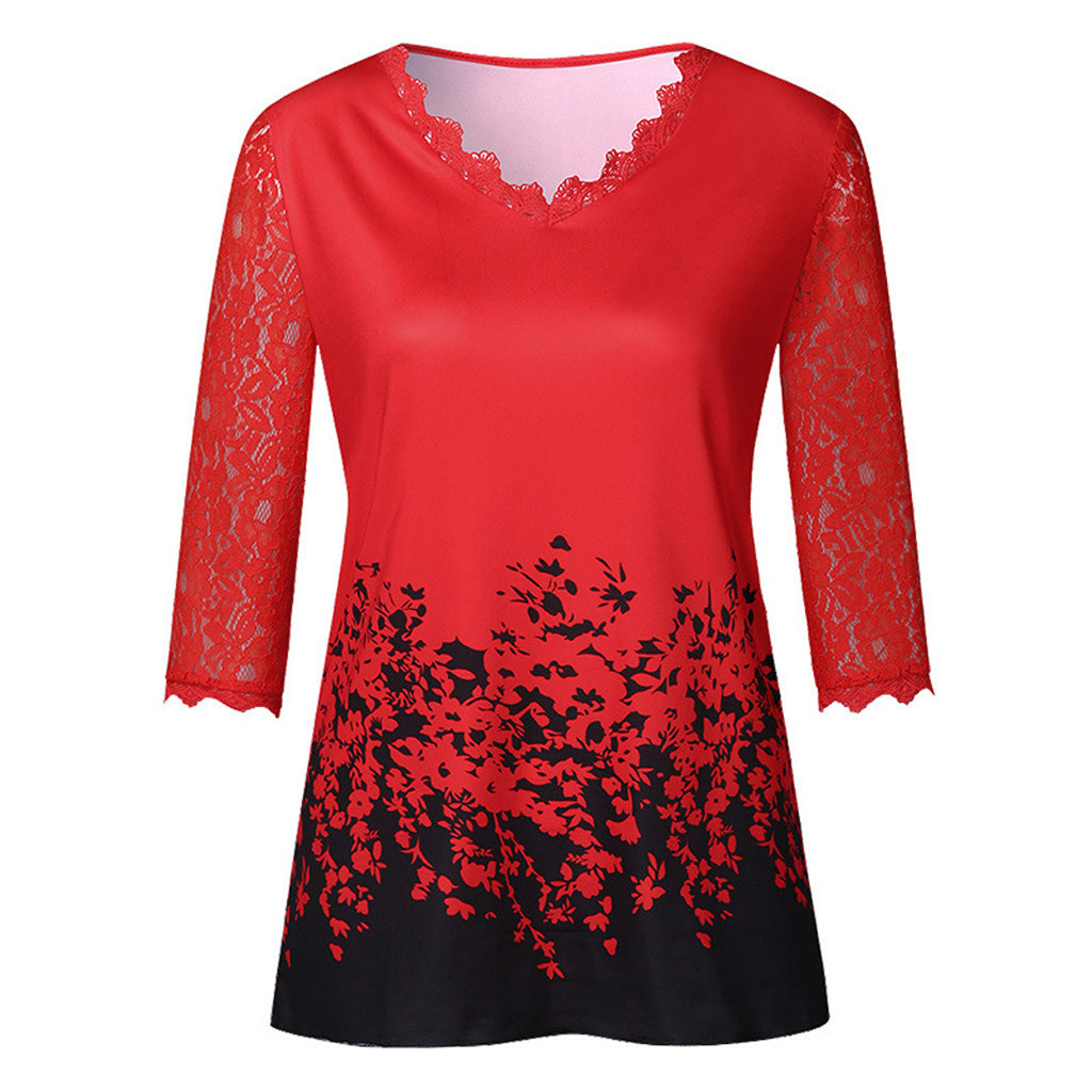 Title 22, T-shirt da donna in pizzo con maniche a 3/4 e s...