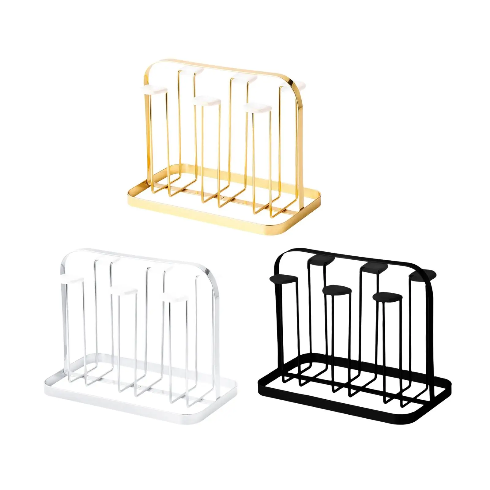 Stylish Coffee Mug Drying Holder Glasses Tea Cup Organizer 6 Cups Hanger Silicone Protective Hooks for Home Cafe Kitchen