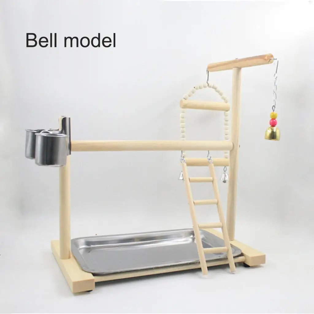 Parrot Play Stand Bird Swing Hanging Ladder Wooden Bird Perches Play Playpen