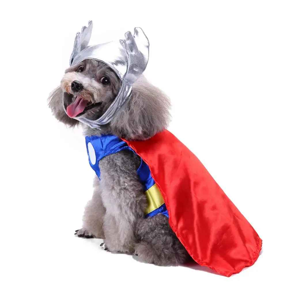 Pet Costume,,Dog Puppy Halloween Cosplay Party Christmas The Thor Suit