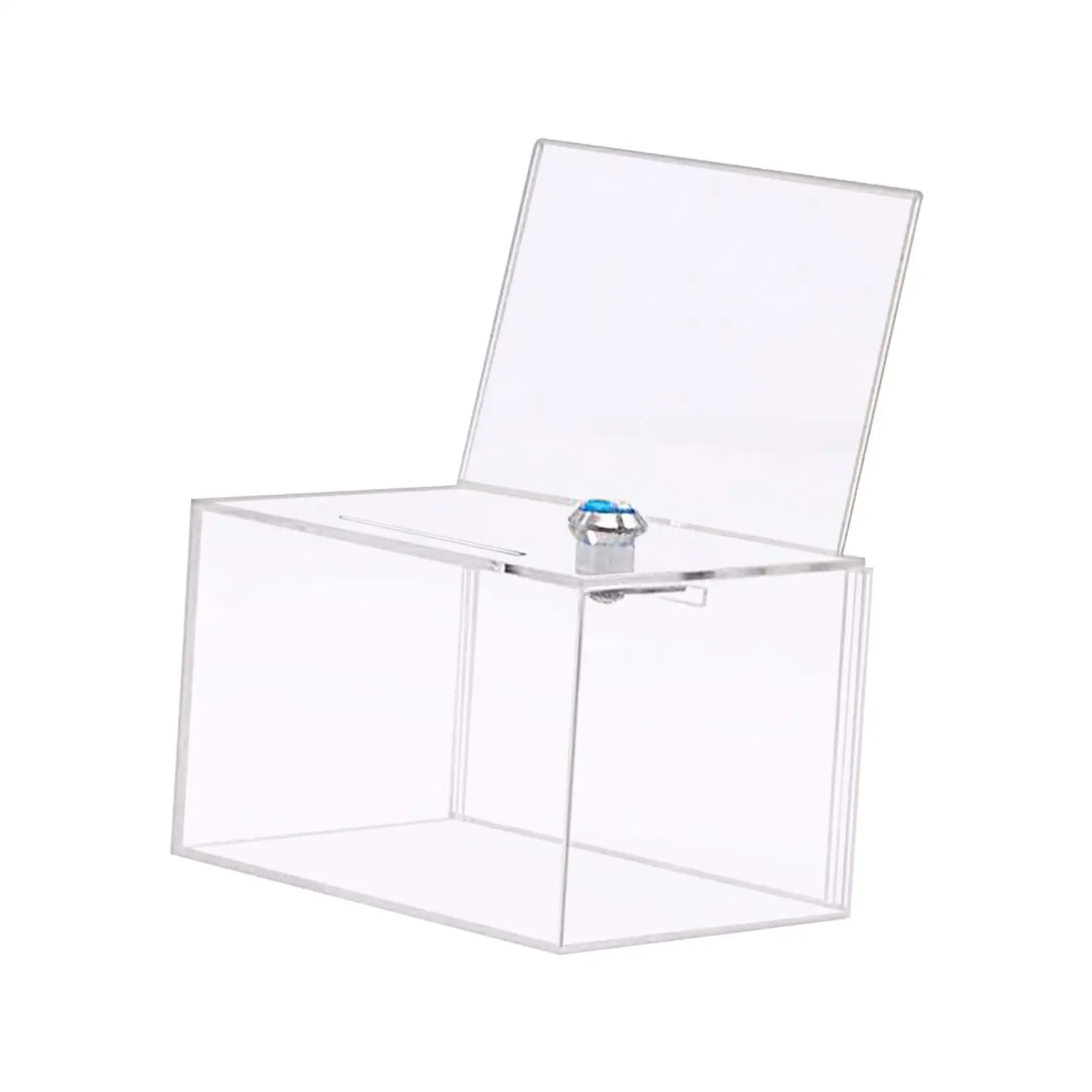 Acrylic Donation Case Collection Box with Lock Box Display Case for Tabletop