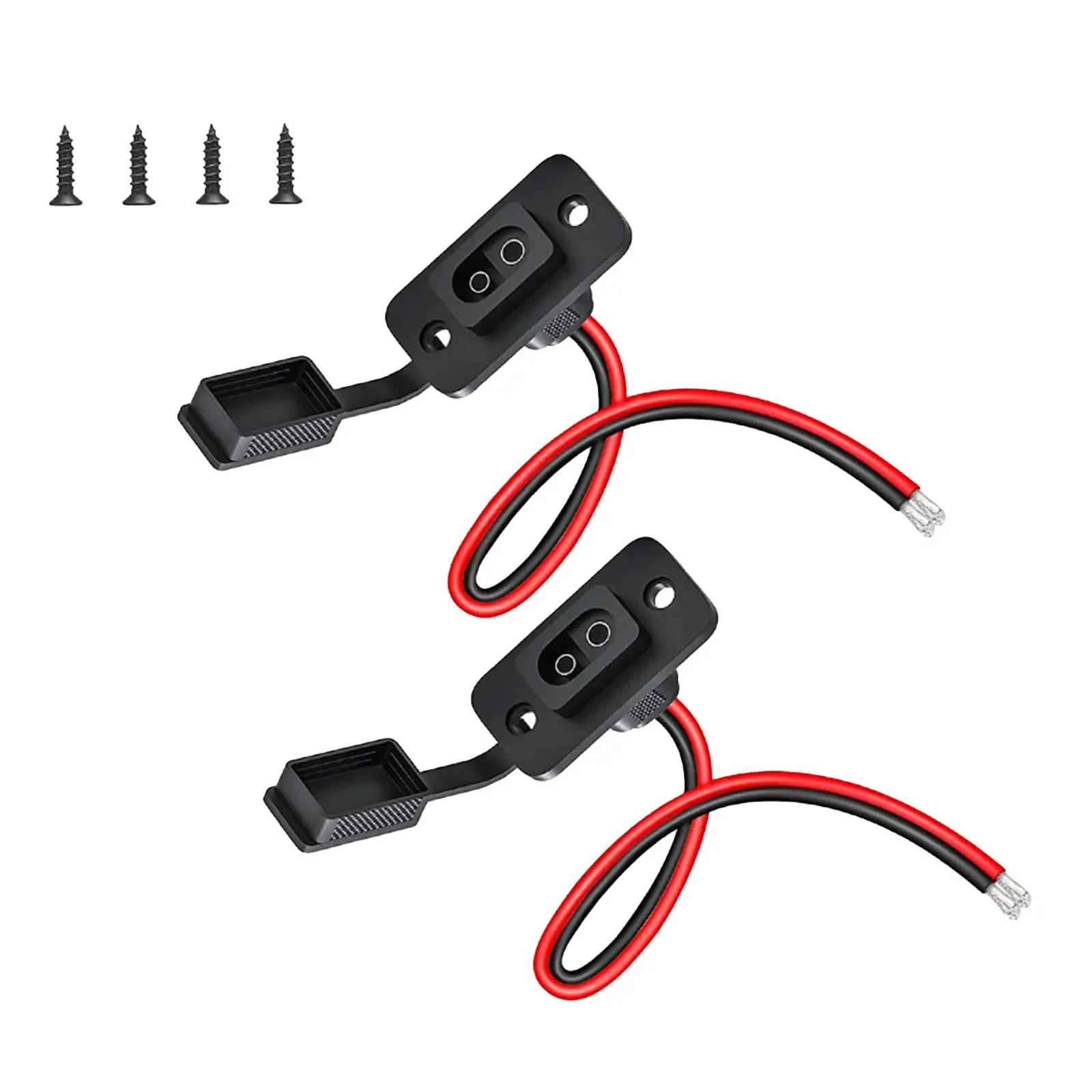 2Pcs SAE Socket Harness 2 Holes Motorcycle Connector Cables Quick Connector Waterproof Cap Tractor Sidewall Port Extension Cord