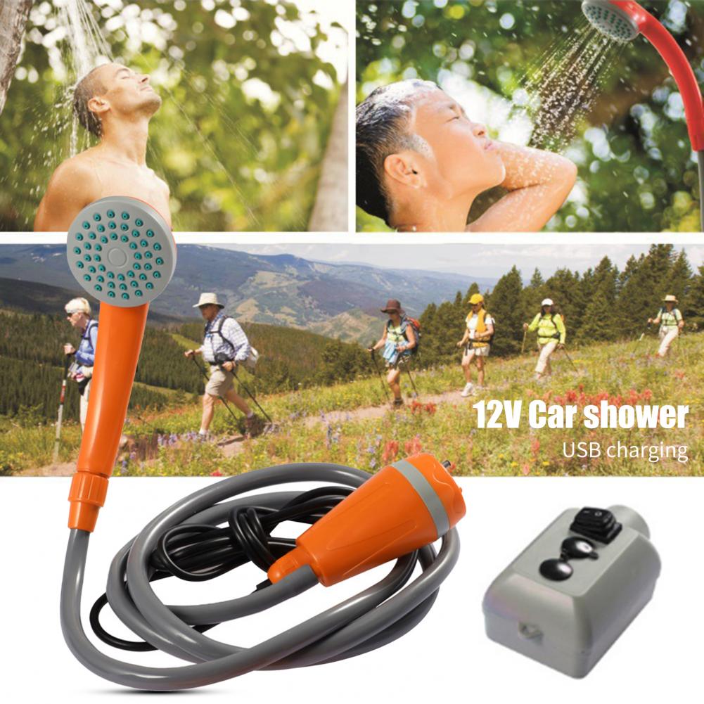 Recarregável Camping Shower Head, Grande Deslocamento, Elétrico,