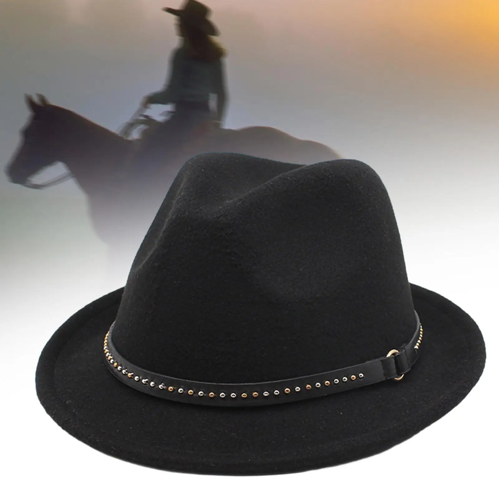 Fedora Hat Cosplay Western Cowboy Hat Decorated Classic Short Brim for Fancy Dress Cocktail Party Stage Performance Outdoor
