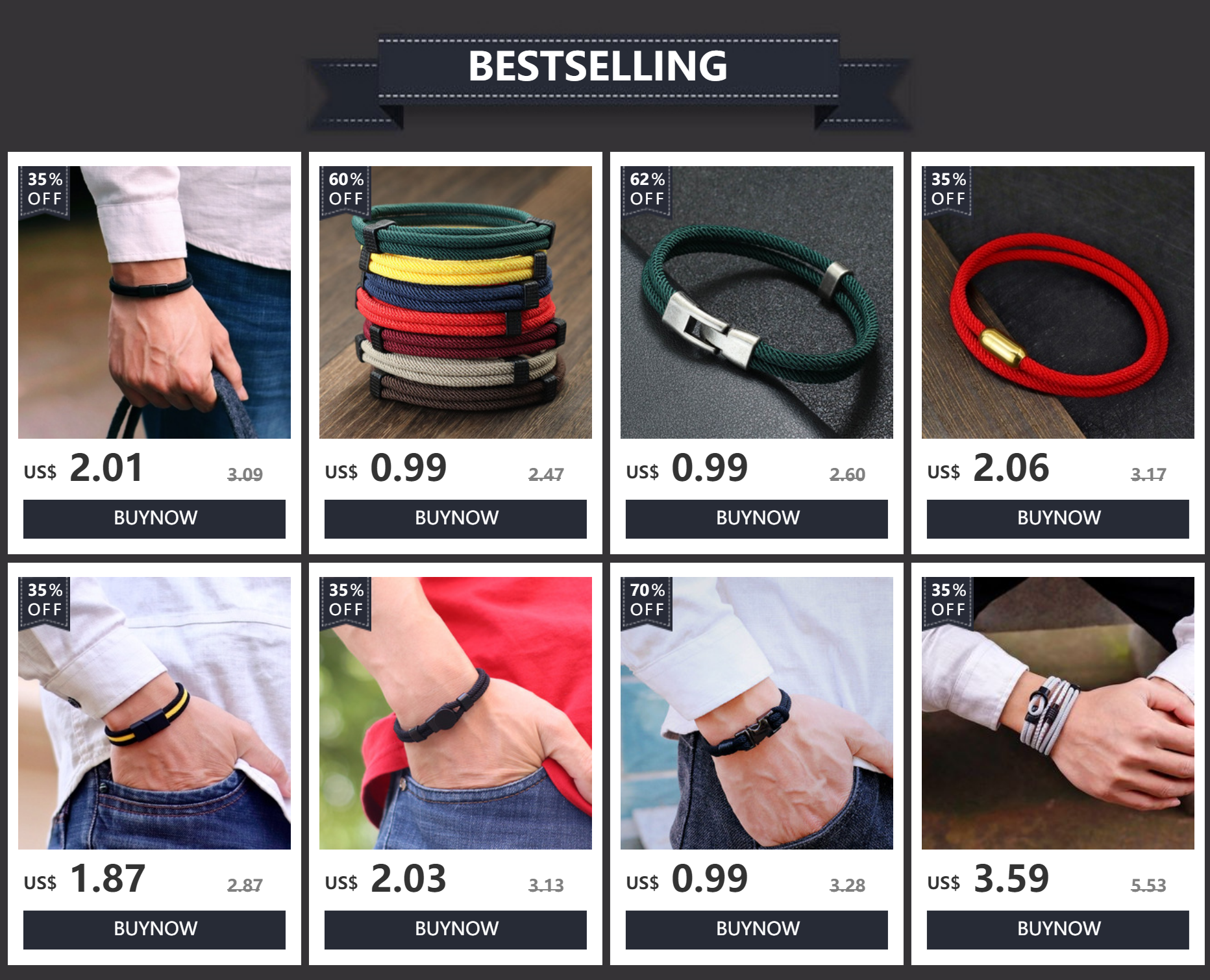 Mode Seil Armband Mann Gewinnen Magnet Armband Hombre Edelstahl Armband Homme Zubehör Geschenk Für Freund Ehemann – Detail 1