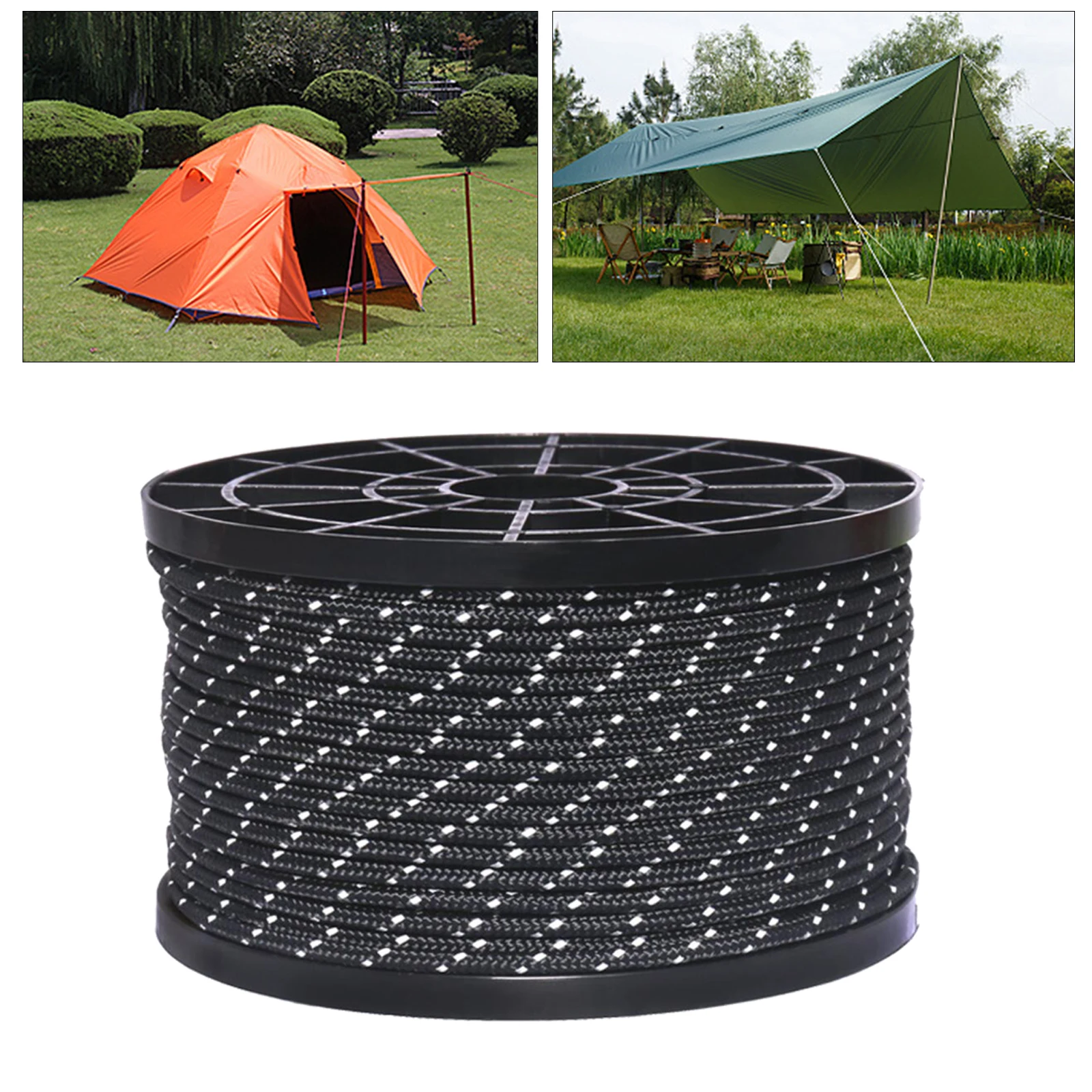 Nylon Reflective Trip Guy Line Tent Gazebo Tarp Rope Cord Guide Outdoor 3mm