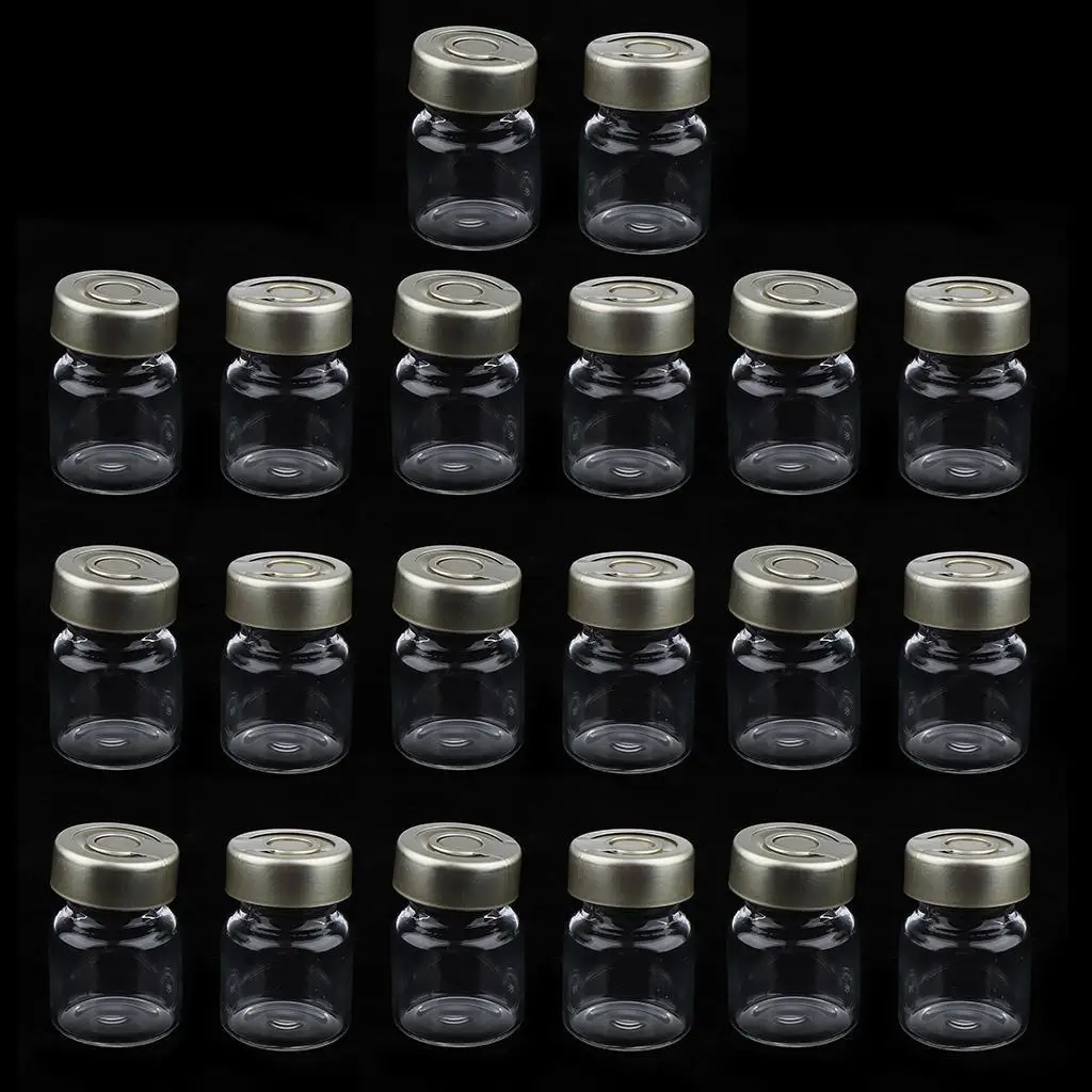 20 Pack Empty Sealed Sterile   Vials with Aluminum Septa Seals Vials