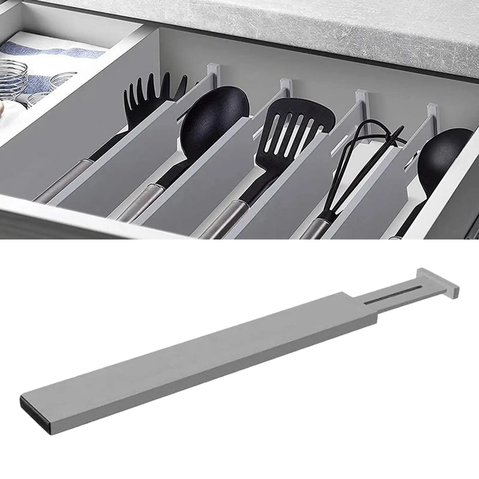 Spring Loaded Kitchen Utensil Drawer Organiser Drawer Divider for Kitchen