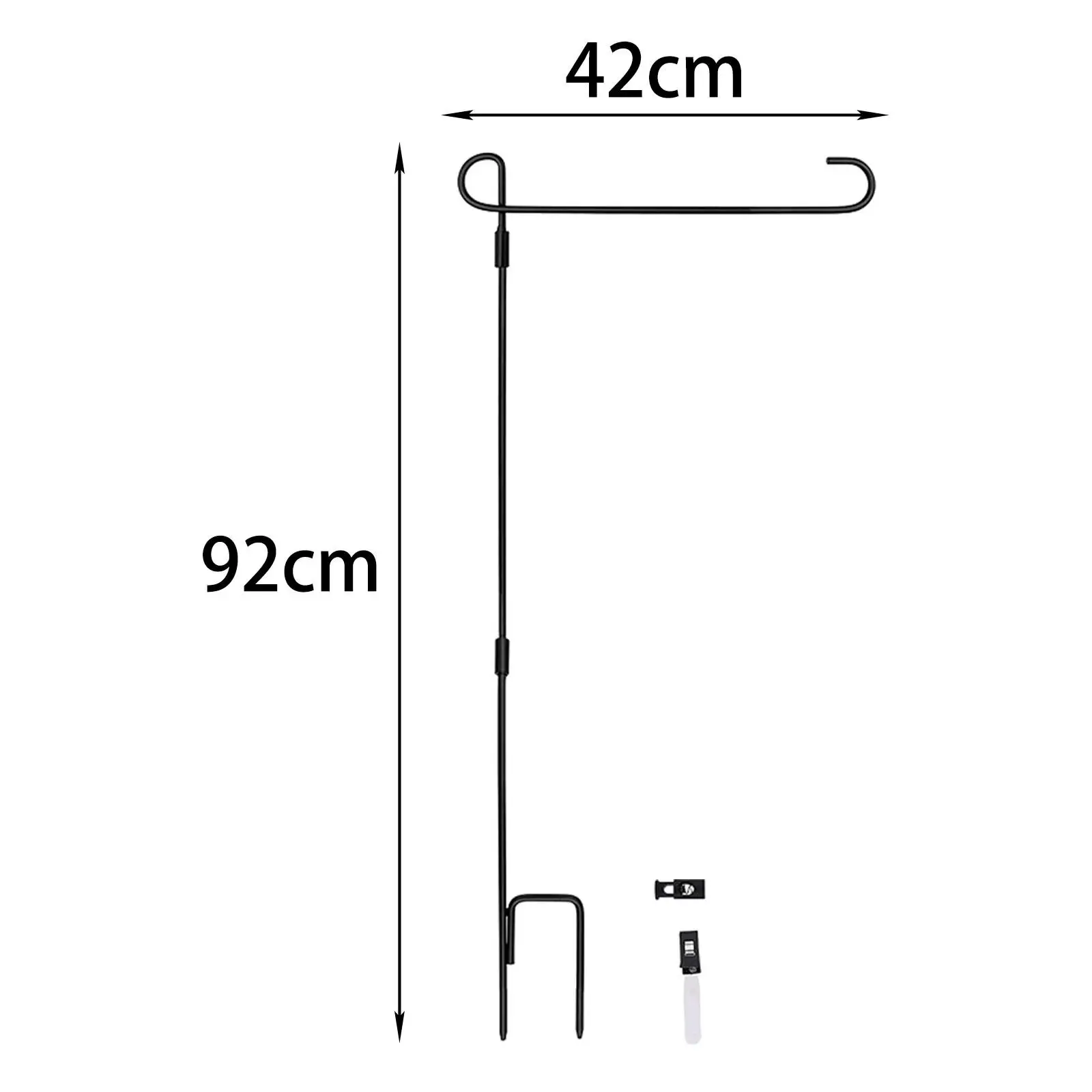 1 Set Garden Flagpole Holder with NonWind Stand for Banner