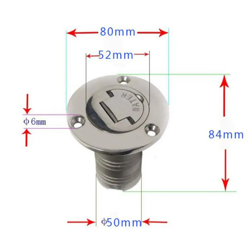 50mm Round Stainless  Tank Lid with Key for Motorhome