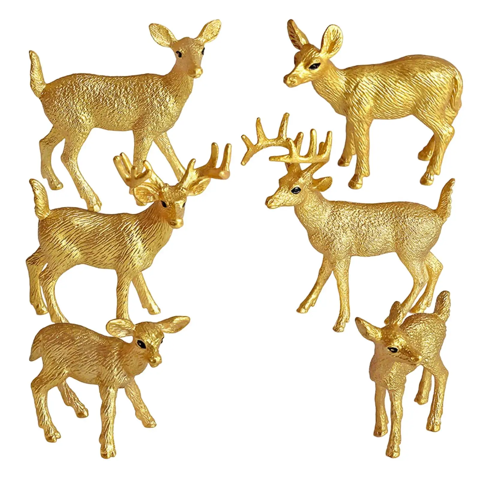 6 Pieces Miniature Deer Model for DIY Projects Props Kindergarten Girls Boys