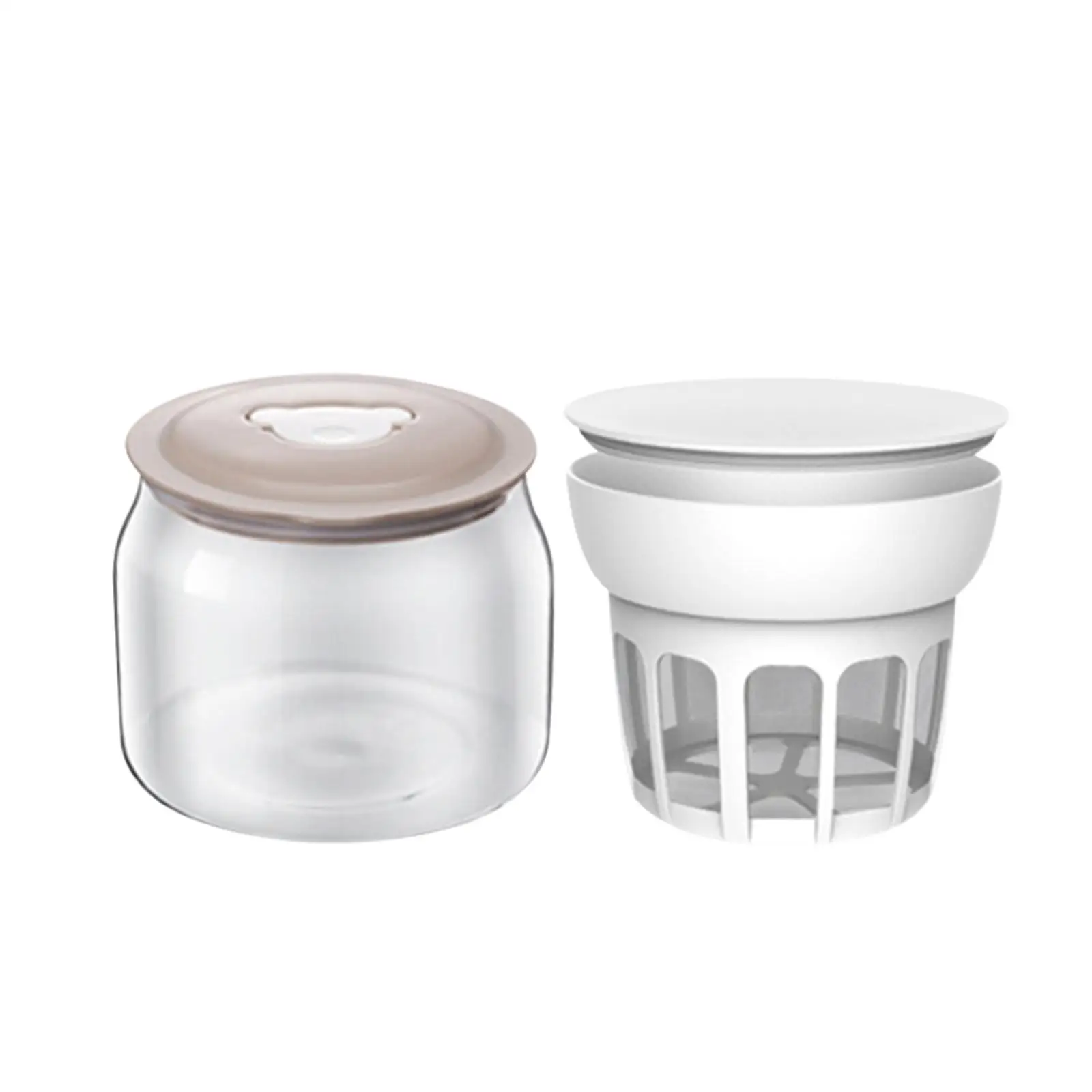 Whey Separator with Lid Food Strainer Nut Milk Container Glass Household Cheese Maker Nut Milk Maker Soy Milk tea Filter