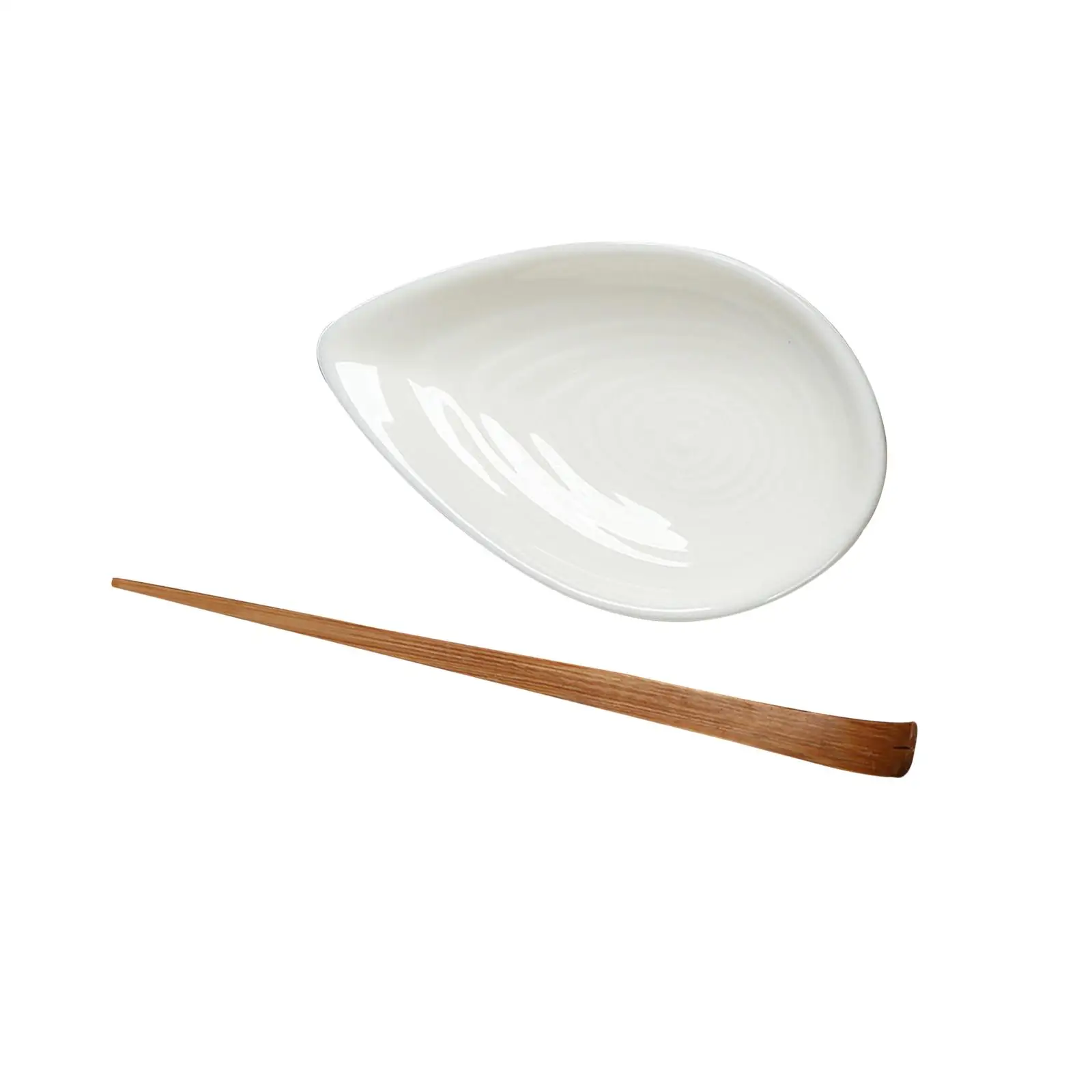 Ceramic Tea Spoon Shovel Tea Leaf Measure Spoon Durable Teaspoon Rest Traditional for Home Tea Room Tea Ceremony Kitchen Indoor