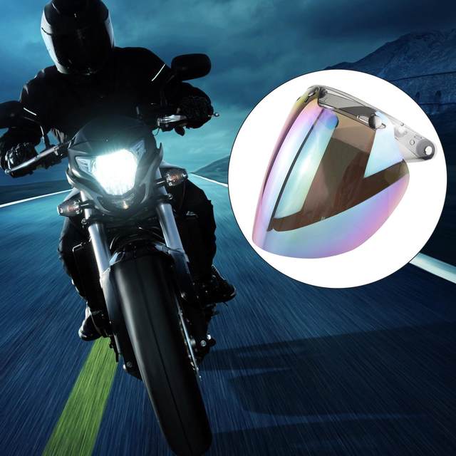 Windproof 3 Snap Visor Lens  for Open Face s  Visor Face  Wind Motorcycle Bubble  Lens Visor