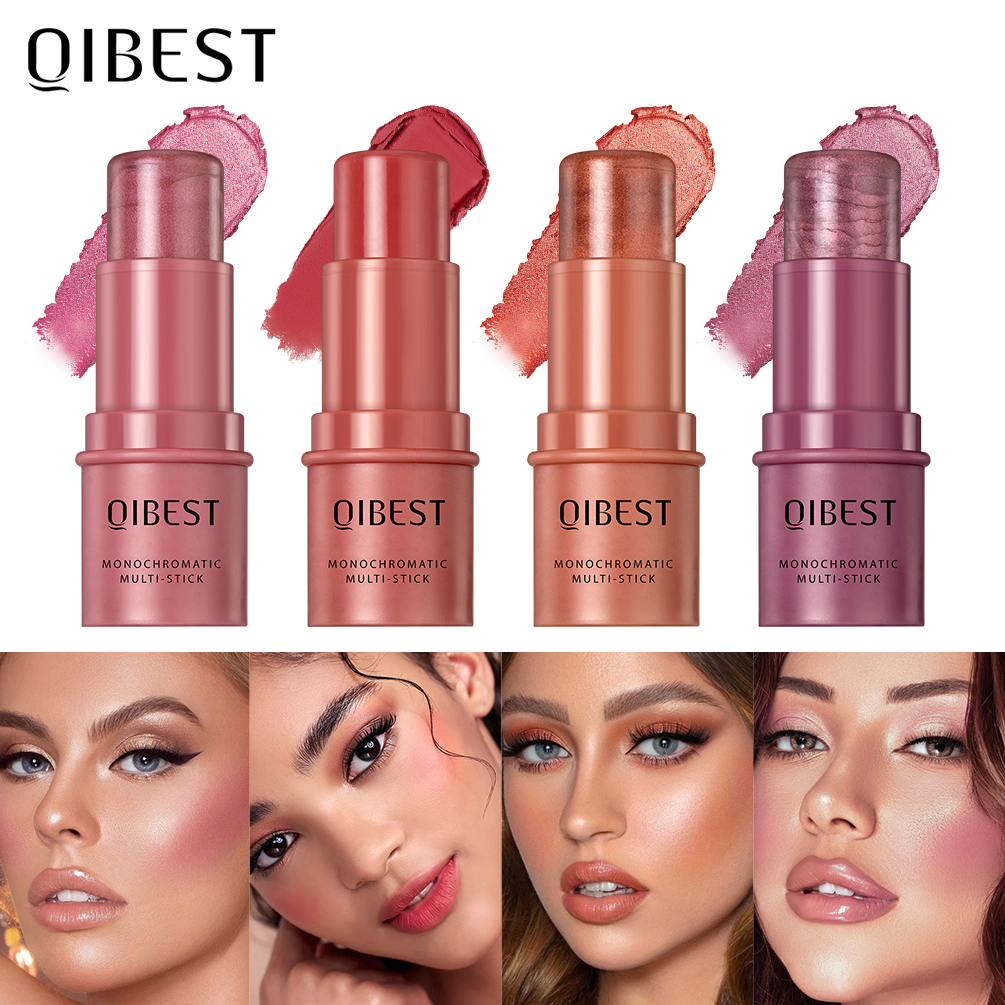 Best of QIBEST Facial Blush Stick Long-lasting Natural Cheek Rouge Blusher Waterproof Lip Cheek Eye Multi-use Stick Makeup For Women New Reviews & Tips