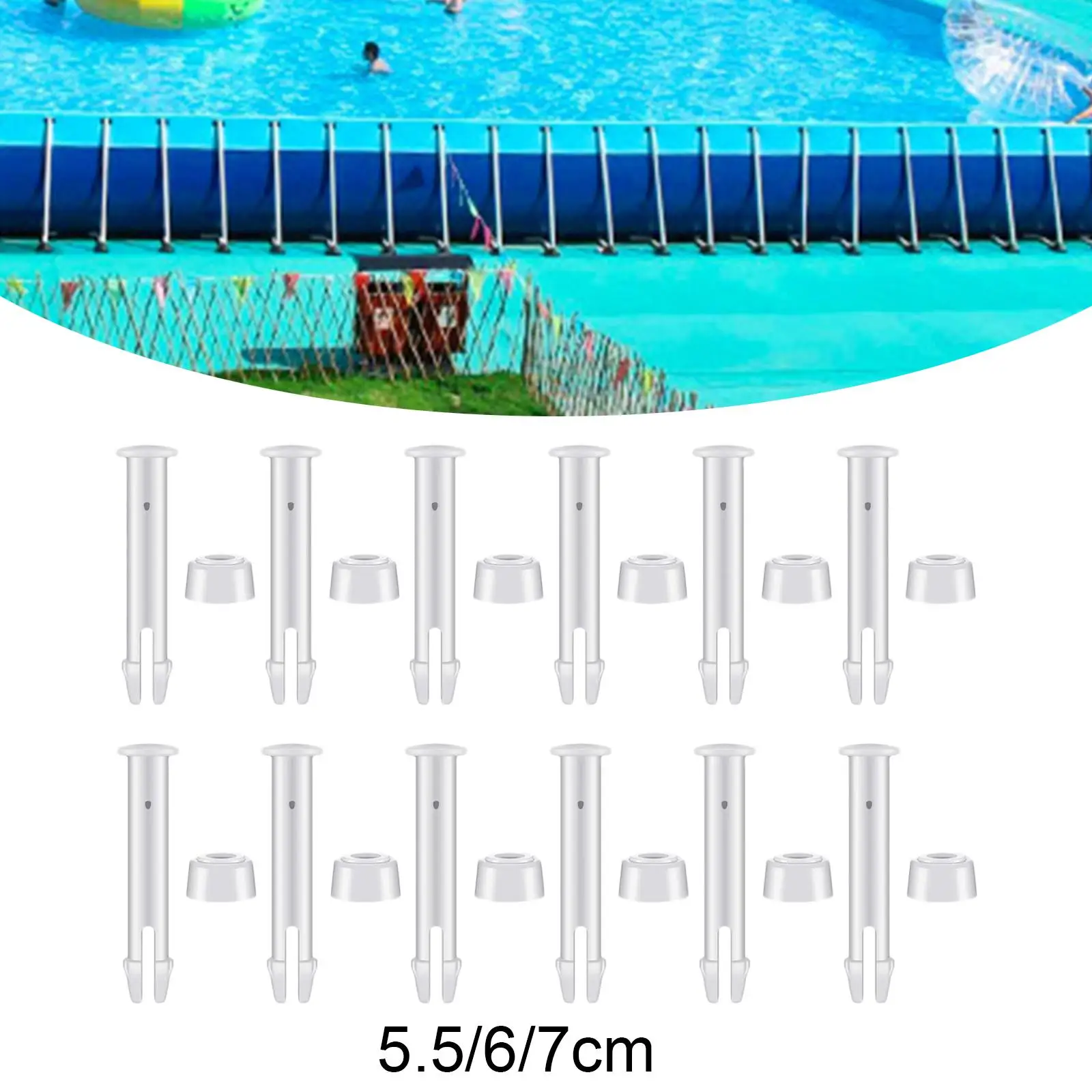 12Pcs 2.17/2.36/2.76inch Pool Joint Pins and Rubber Seals Swimming Pool Replacement Parts
