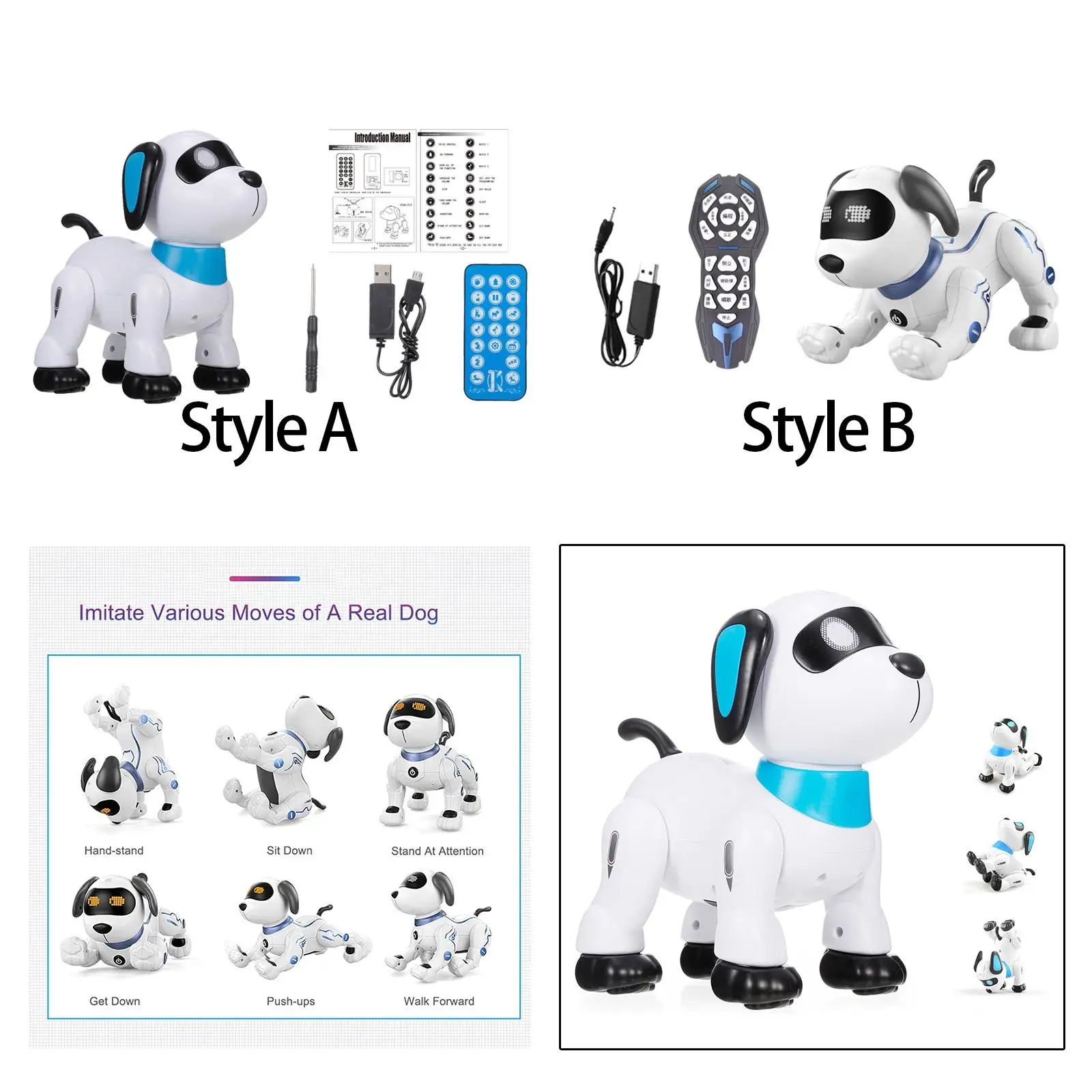 Remote Control Robotic Dog Intelligent with Light and Sound Interactive Dancing RC Animal Dog Toy for Boys 3~8 Birthday Gifts