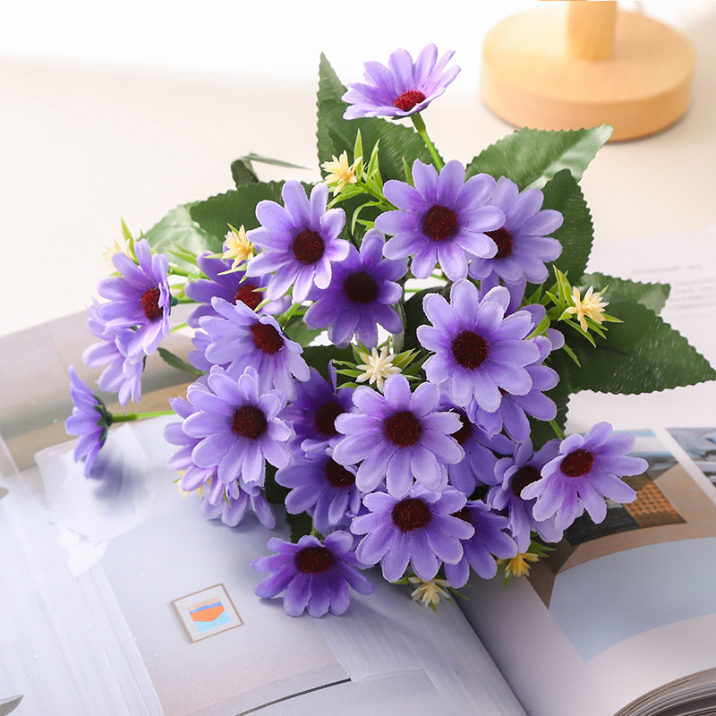 Description Picture 3 of item1pcs Artificial Flowers Plants 30cm Sunflower Colorful Small Daisy Silk Flower Home Garden Decor Chrysanthemum Wedding DIY Party
