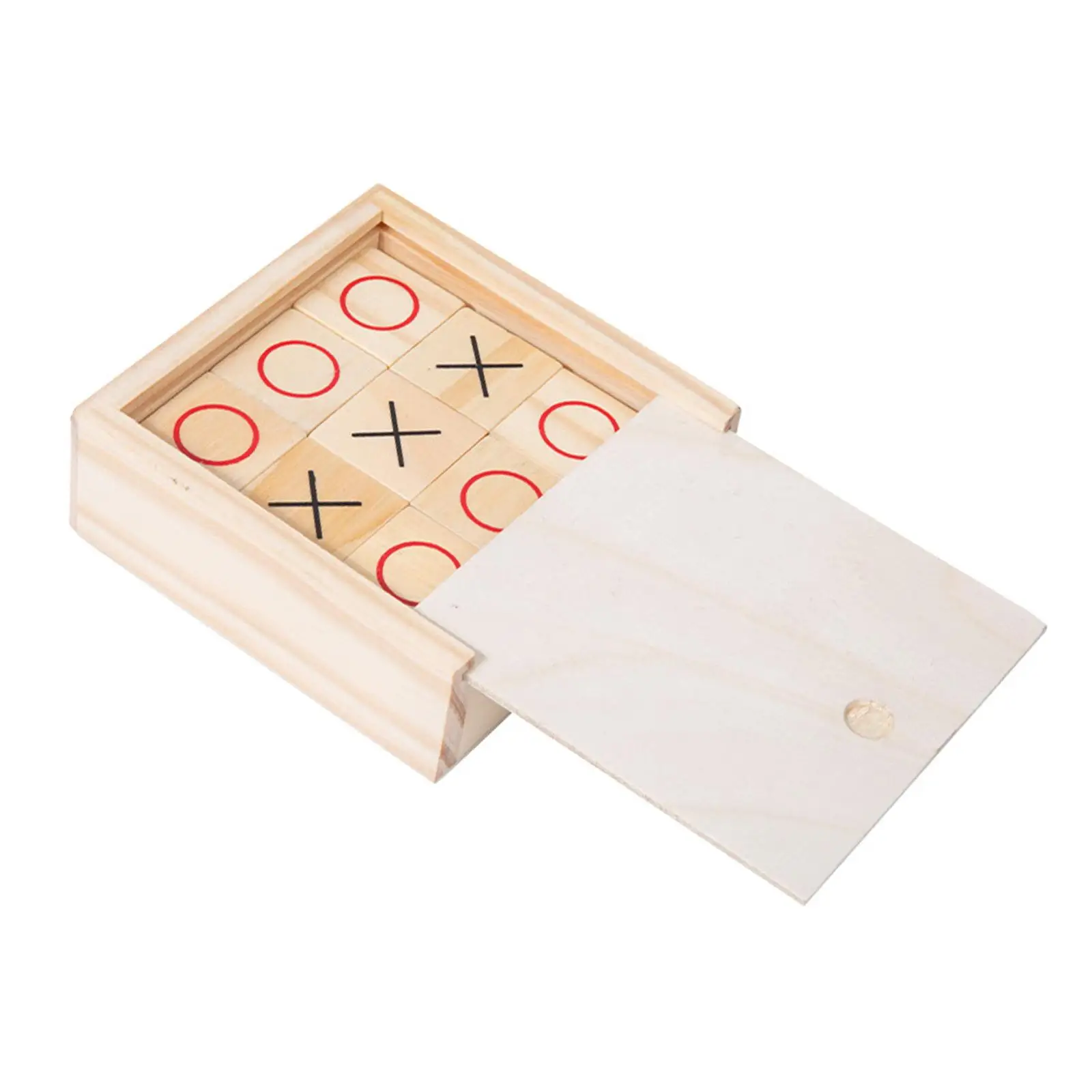 Tic TAC Toe Game Chess Board Game Family Games Classic Noughts and Crosses Wooden for Families Outdoor Indoor Adults Kids