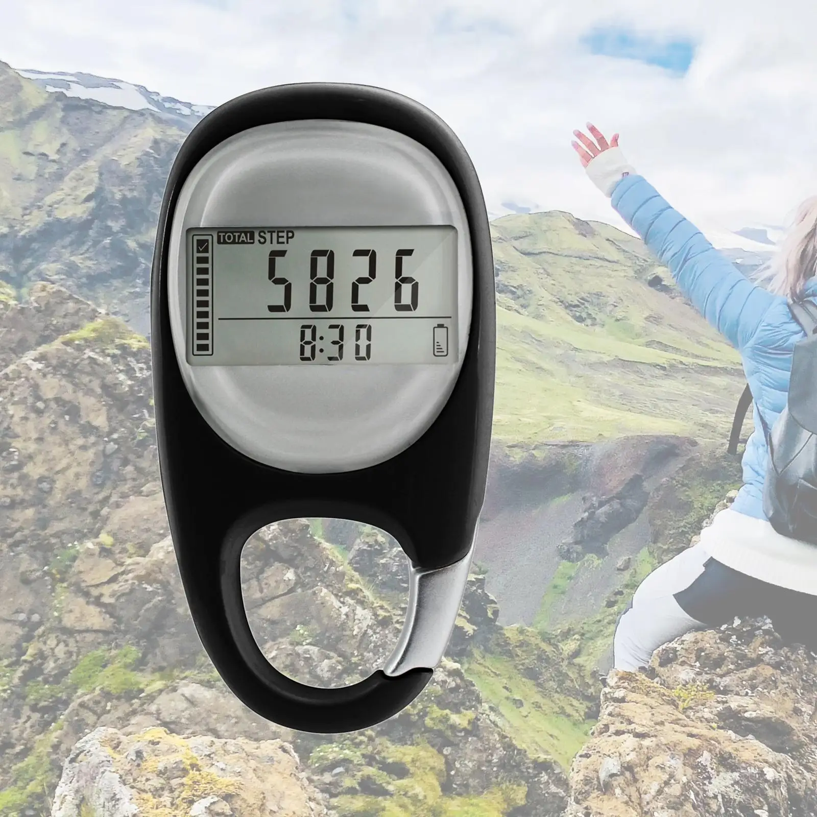 Multifunctional Walking 3D Pedometer with Clip Fitness Equipment Walk Motion