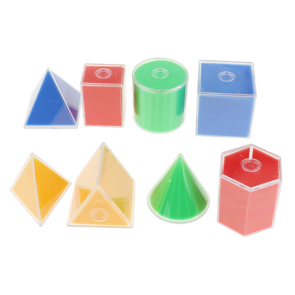 8x Transparent Geometric Solids Detachable Geometry  Set for Kids