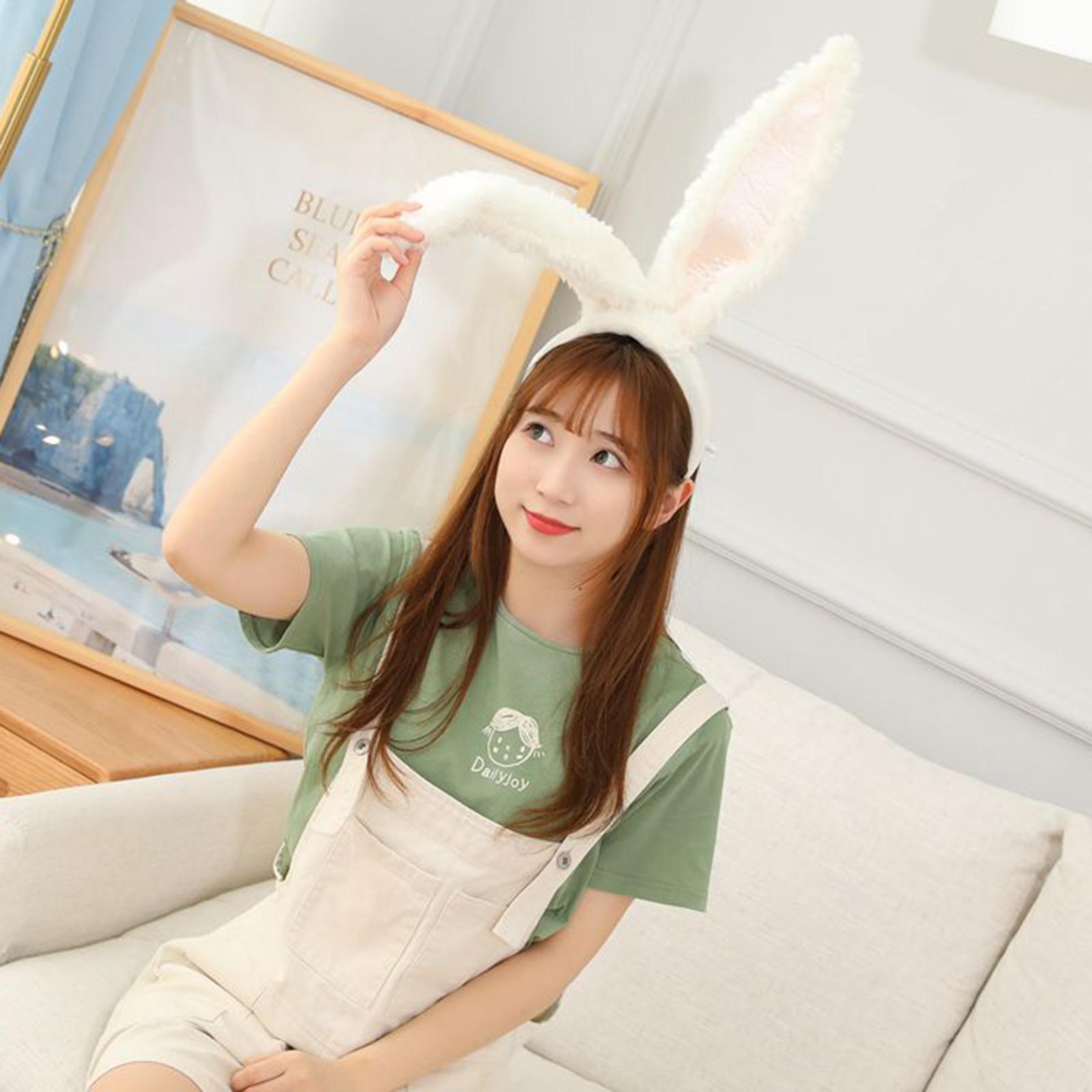 Plush Rabbit Ear Hair Bands Headwear Long Furry Dress accesorios Headwraps Bunny Ear Hair Hoop for Cosplay Christmas Halloween