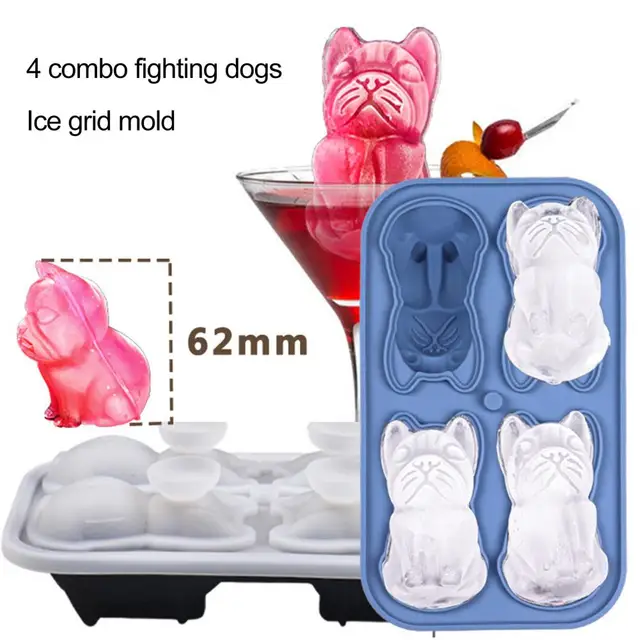 Dishwasher Safe Ice Tray Drinks Delight Fun Bulldog Ice Cube Tray Frenchie  Ice Ball Molds for