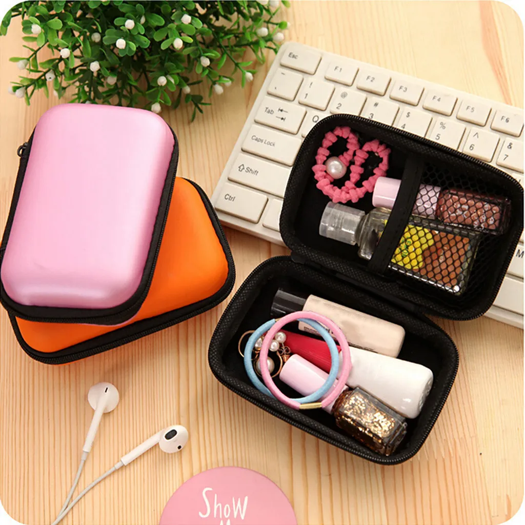 Жесткая мини-коробка для наушников, кожаная сумка, чехол для телефона,  органайзеры и органайзеры на молнии | AliExpress