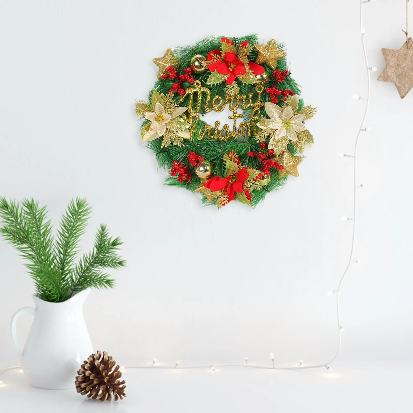 14 inch Christmas Wreath for Window Shopping Mall Outdoor Indoor Hanging Decoration