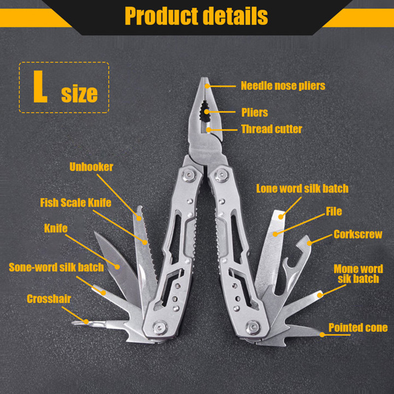 Description Picture 6 of itemMultifunction Stainless Steel Multi-tool Pocket Knife Pliers Folding Pliers Mini Portable Folding Pliers Folding Blade Knife