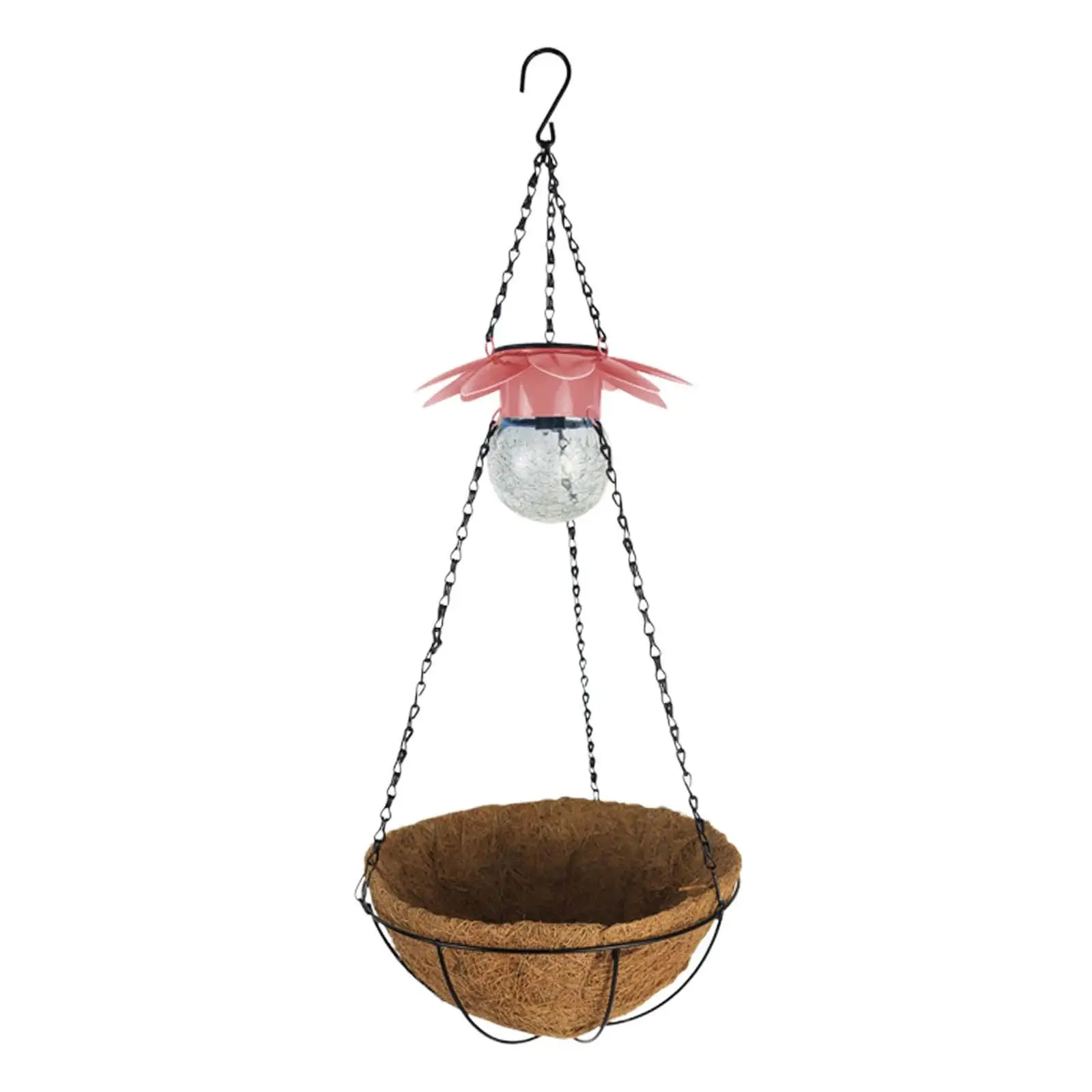 Metal Wire Hanging Planters with Coconut Coir Liner Round Wire Plant Holder for Porch Balcony Plant Garden Decoration