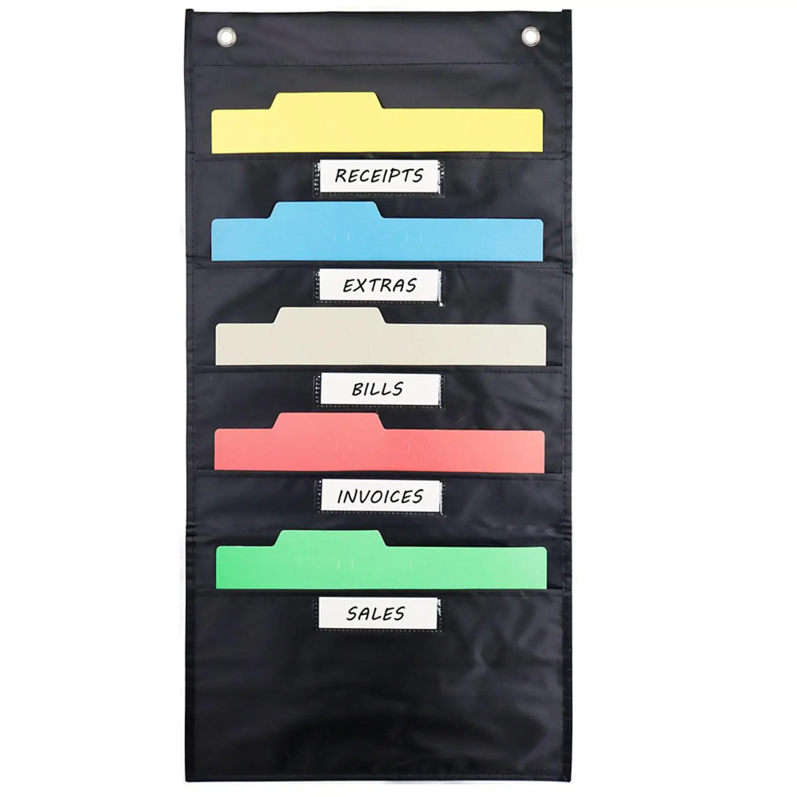 Hanging Wall Pocket Chart Organizer Storage Bag with Label Window for Office Home Wall Door School