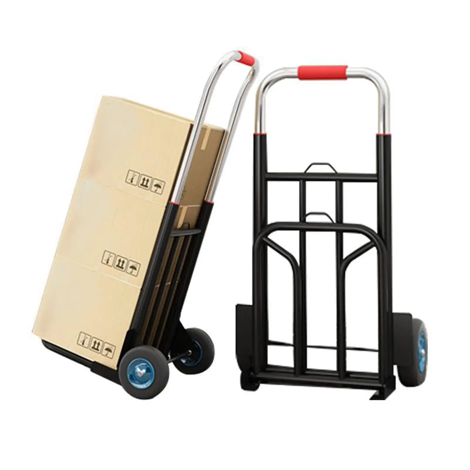 Foldable Hand Truck Luggage Hand Cart Telescopic 50cm-80cm 27x40cm Platform with 3 Elastic Ropes Adjustable Handle for Office