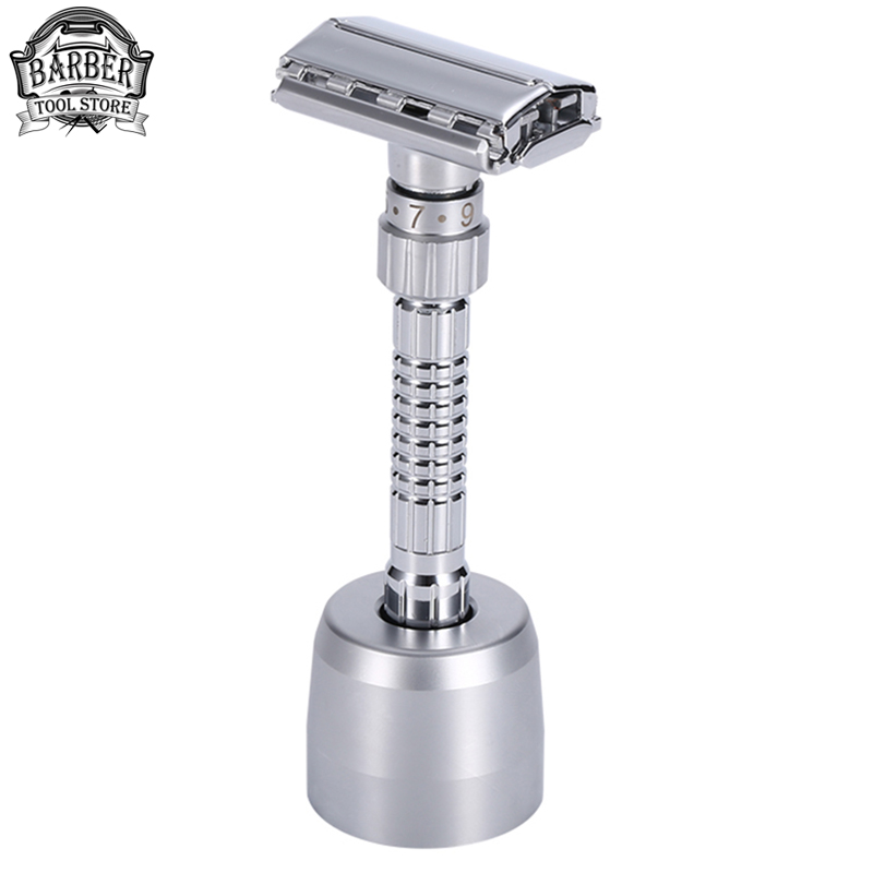 Best of Barber Shop Adjustable Double Sided Safety Razor Classic Men's Home Shave Gentle Razor Stand Portable Travel Shaver Reviews & Tips