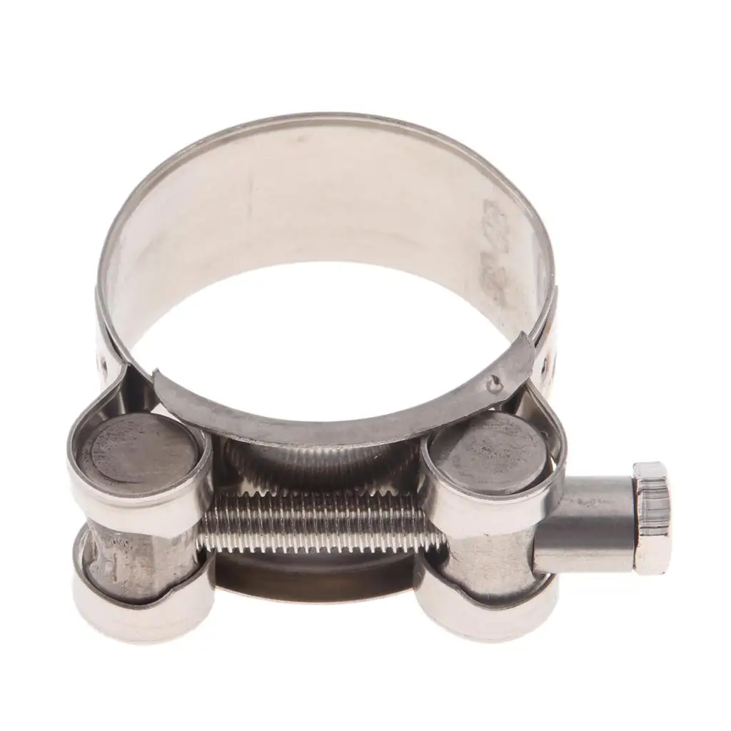 4x Motorcycle Exhaust  Clamps Reolacement,  32-35 / 36-39 / 40-43 / 44-47 / 48-51 / 52-55mm, Silver