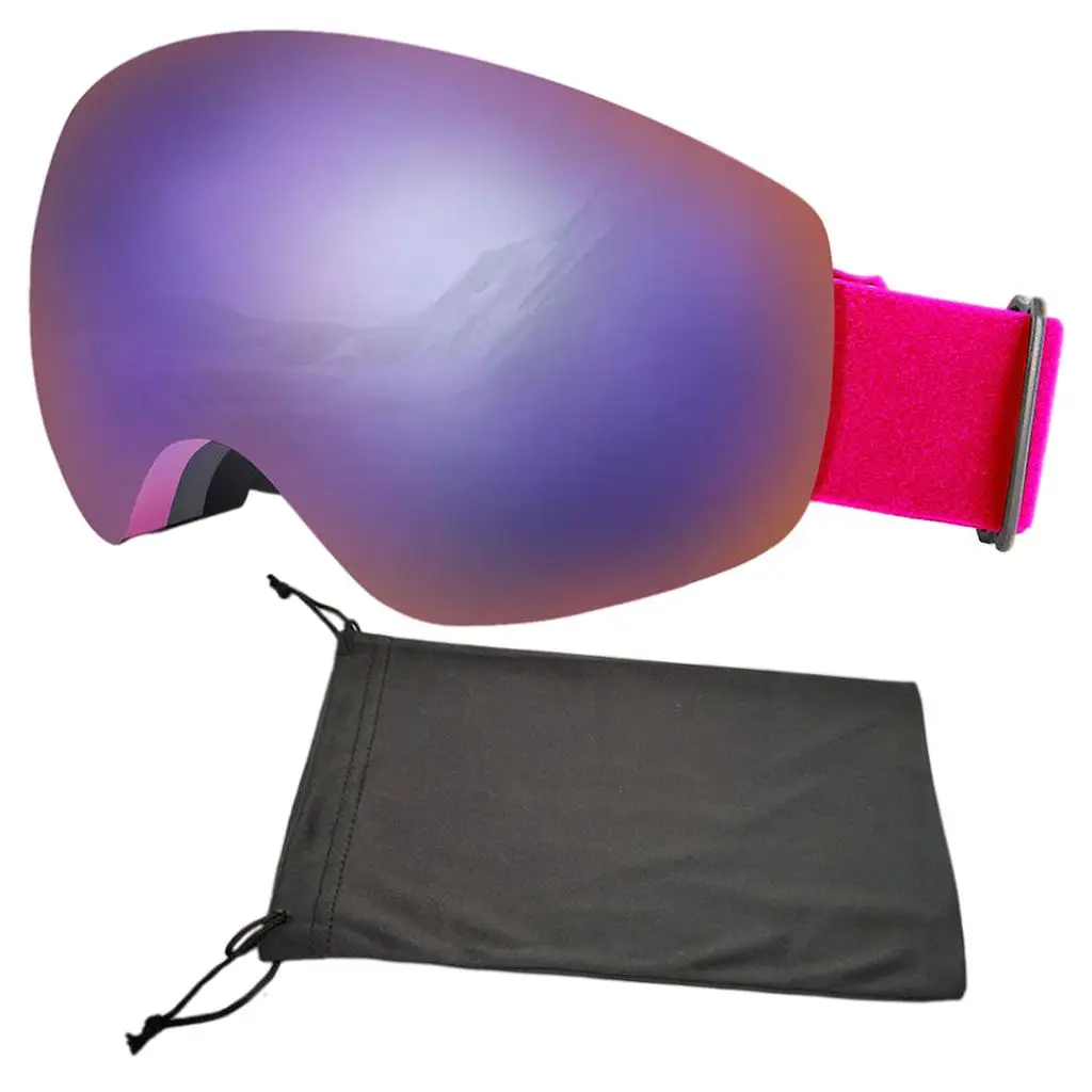 Ski Goggles Anti-Fog Glasses Snowboard Goggles Protection Helmet Compatible Adjustable Anti Fog Protection Snow Glasses Women