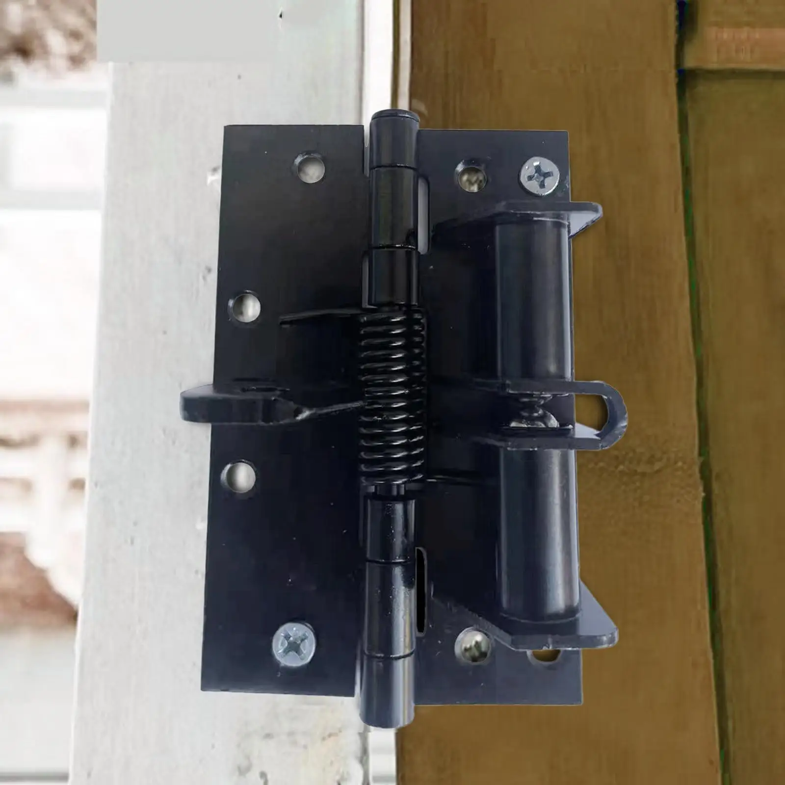 Spring Door Hinge Auto Closing Attachment Hardware with Installation Screw Iron