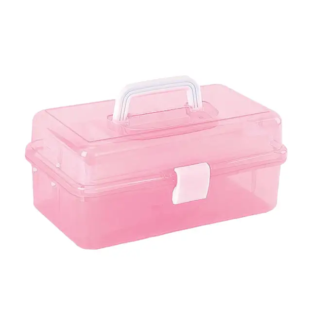 Byrixk Craft Art Box Pink Tackle Box for Girls Art Bin Storage  Box with Handle Portable Storage Container Small Craft Box First Aid Box  Sewing Box for Kids Fishing Tackle Box