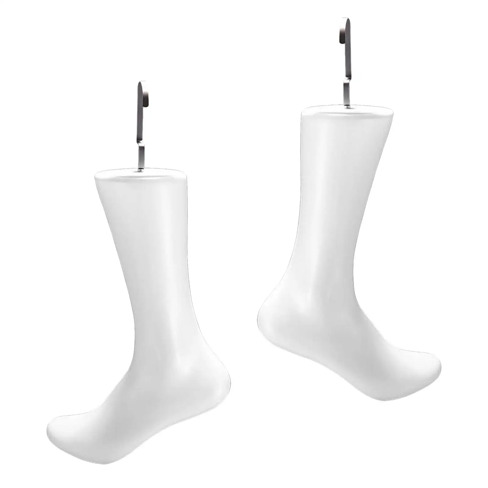 2x Foot Standing  Model with Hook White Shoe Sock Display 32cm 