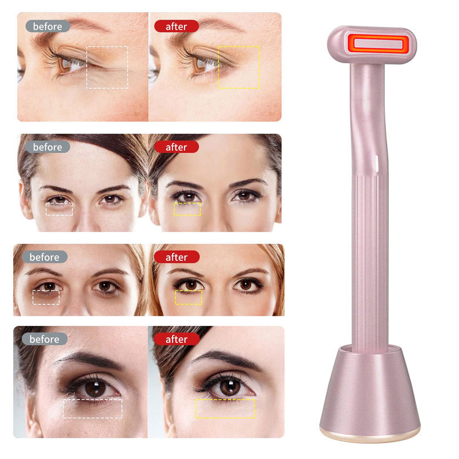 Eye Massager Hot Compress Promote Essence Absorption Vibration Import 350MA Rechargeable for Eye Bags Puffiness Massager Wand
