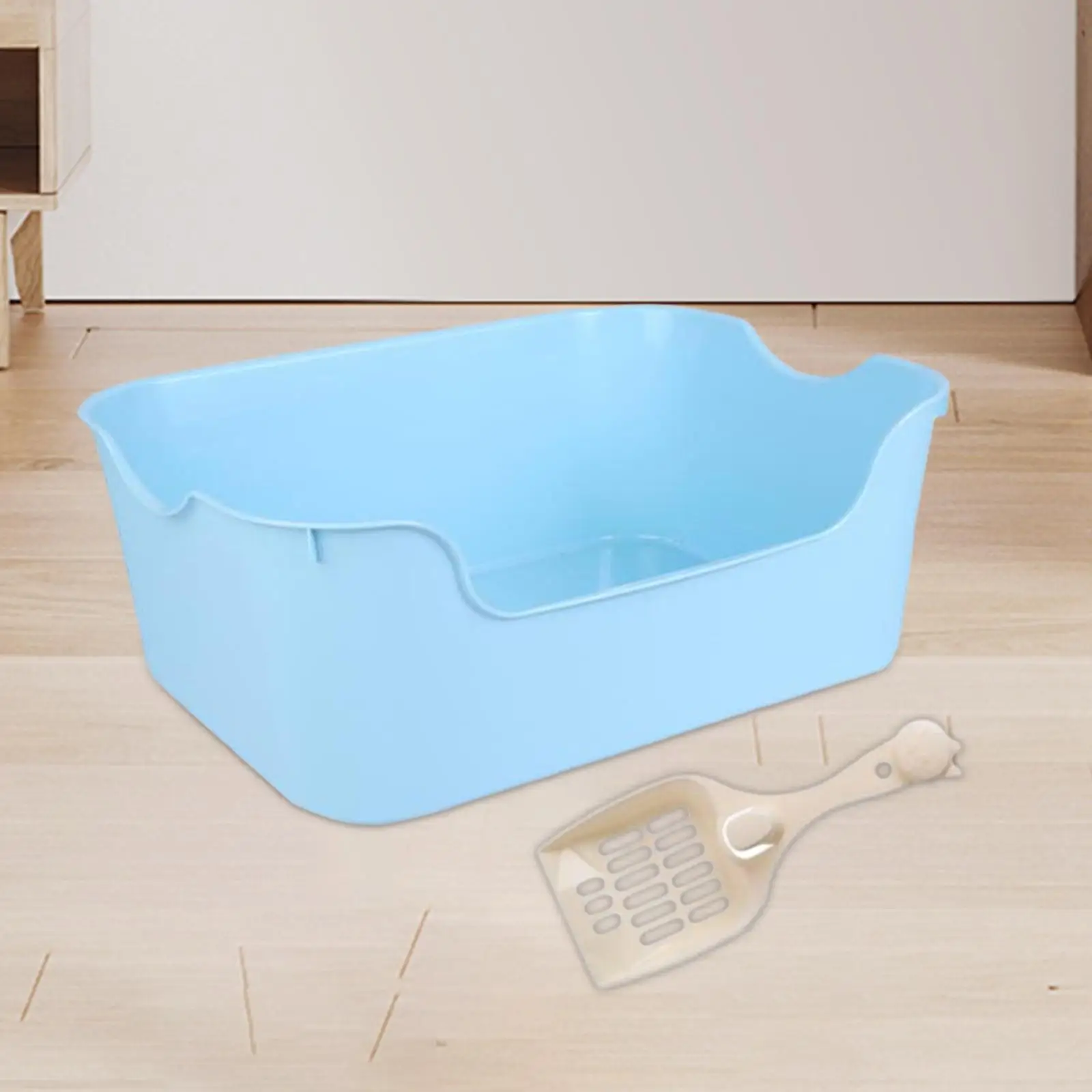 Cat Litter Box Sand Box Kitty Litter Pan Top Pet Litter Tray with High Side for Indoor Cats Easy to Clean, No Odor