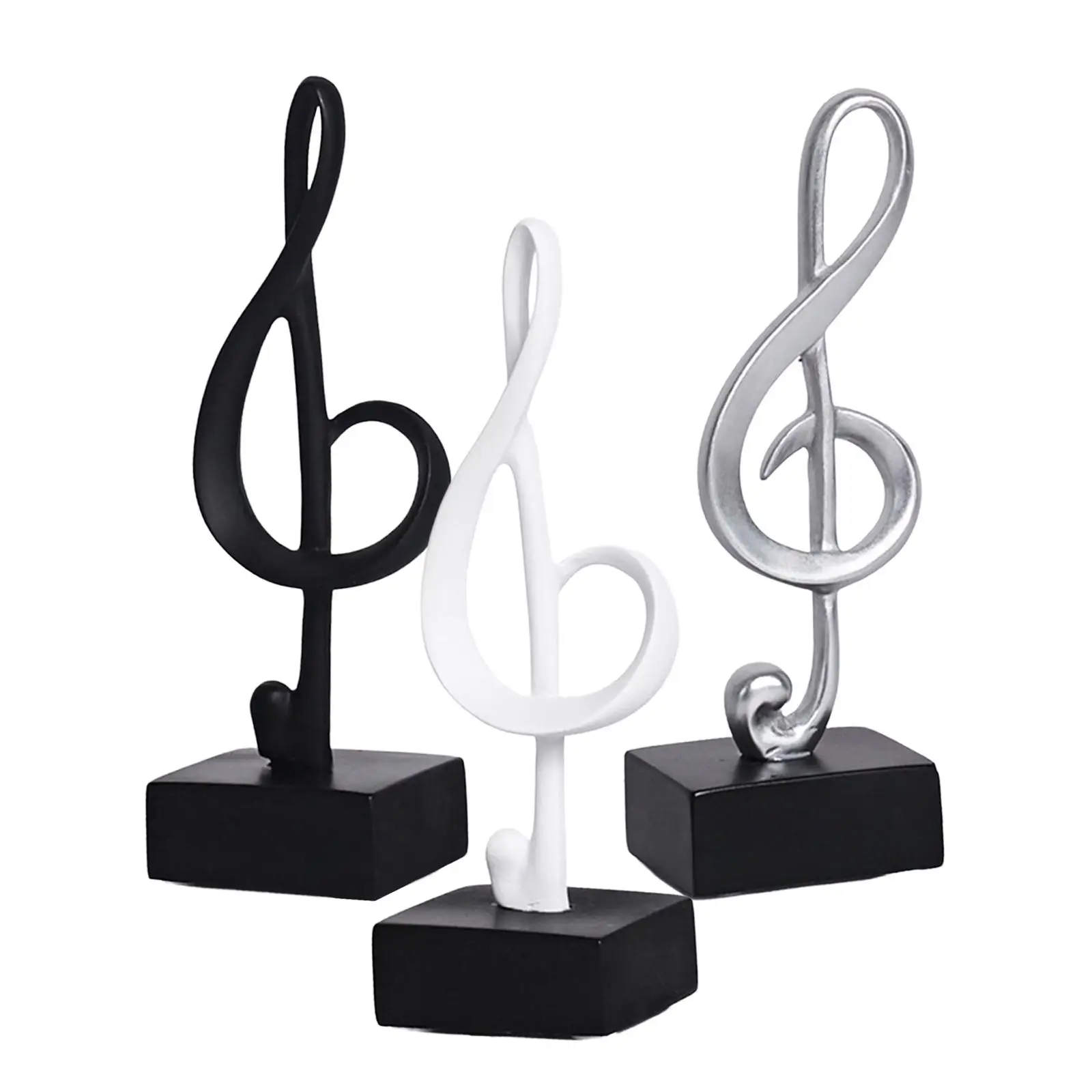 Creative Music Note Figurine Statue Sculpture Craft Artwork Decorative for Table Centerpieces Collectible Bookshelf Office Decor