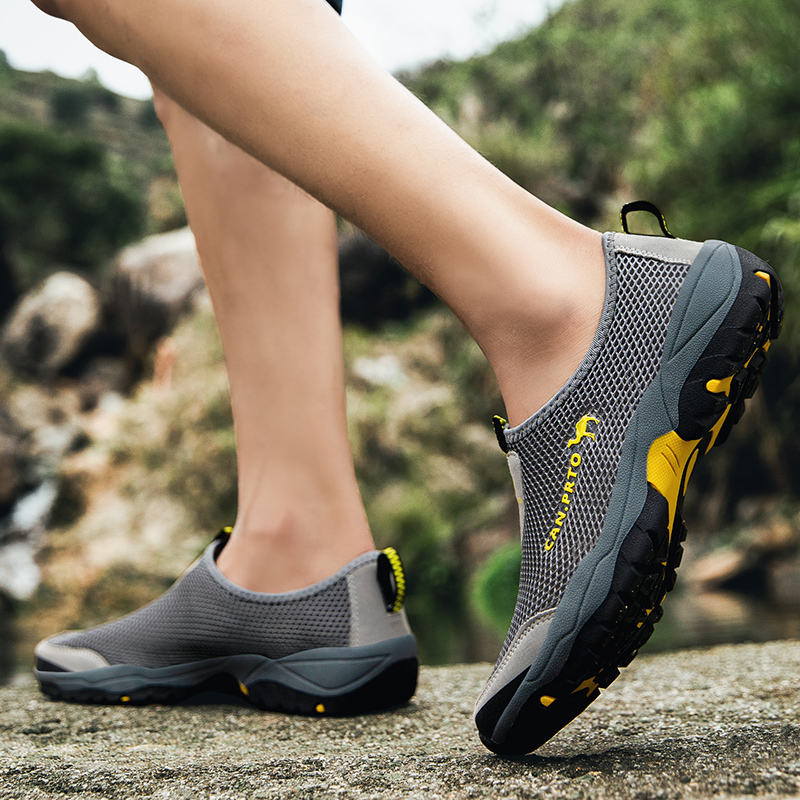 Männer Casual Schuhe Mode Sommer Schuhe Mesh im freien Atmungsaktive Slip-on Wohnungen Männer Turnschuhe Komfortable Wasser Faulenzer Zapatillas – Detail 12