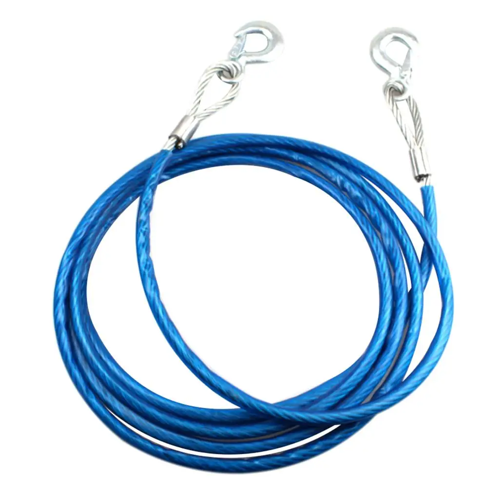5M Car Steel Tow Cable Trunk Towing   Rope Cable Hauling