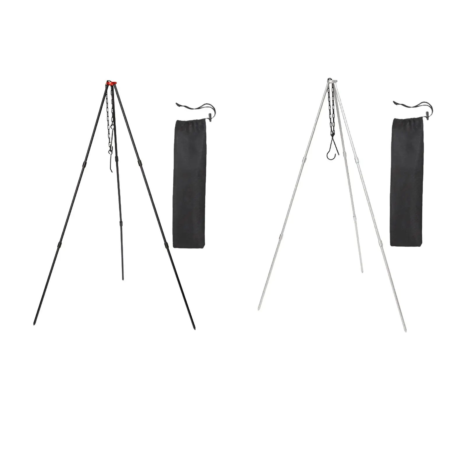Telescopic Tripod Grilling Set Portable Hanging Pot for Campfire Picnic BBQ Premium Portable Outdoor Cooking Tripod for Cooker