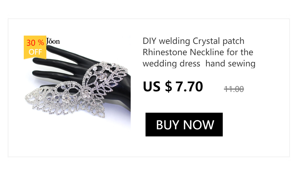 DIY Schweißen Kristall Patch Strass Ausschnitt für das Hochzeitskleid Hand Nähen Kleidung Zubehör YL007 – Detail 1