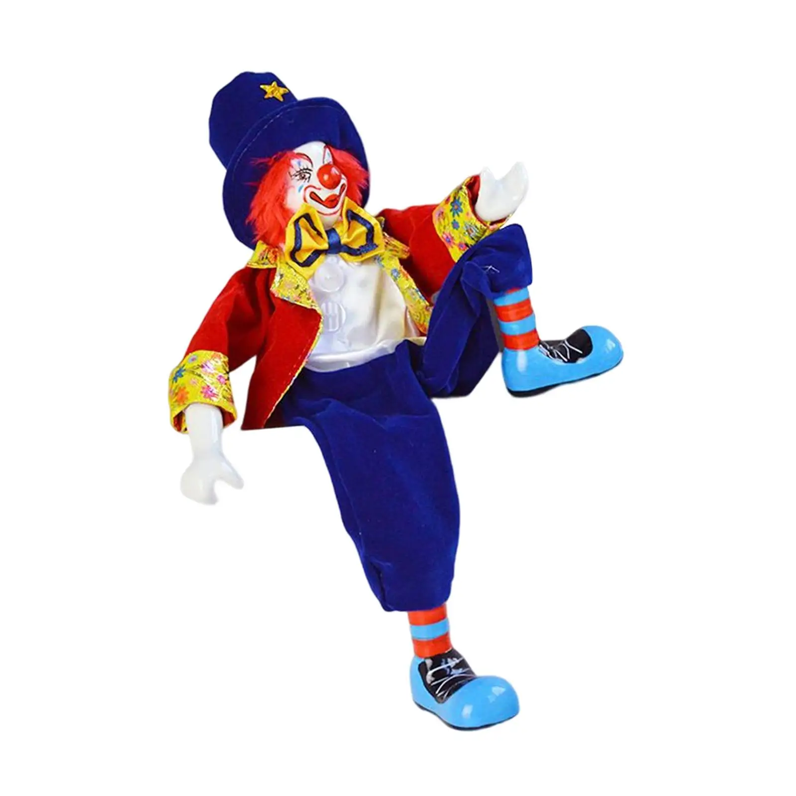 43cm Clown Stuffed Doll Funny Action Figure for Bedroom Tabletop Festival