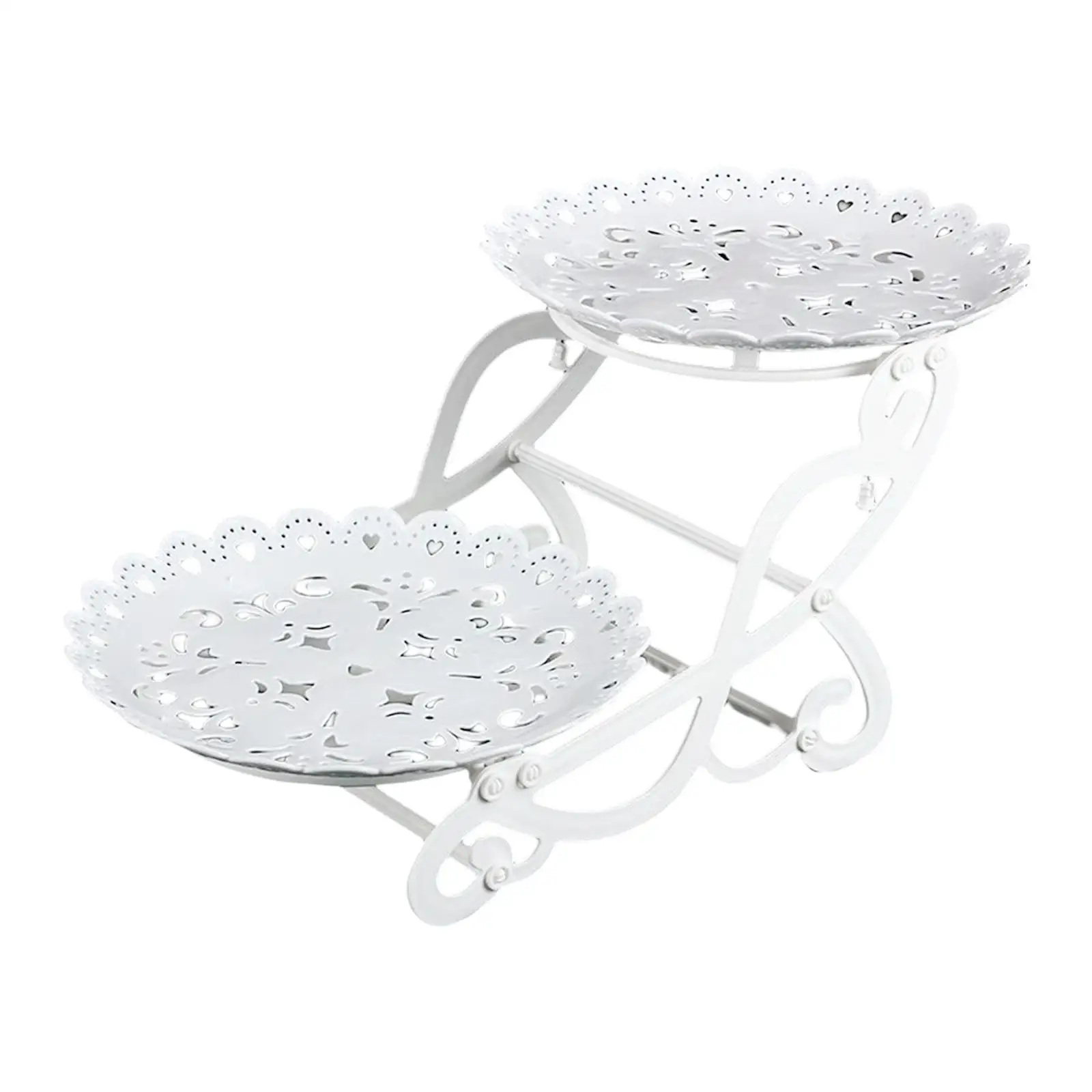 2 Tiers Cake Stand Snack Display Tray Dessert Tray for Dessert Afternoon Tea